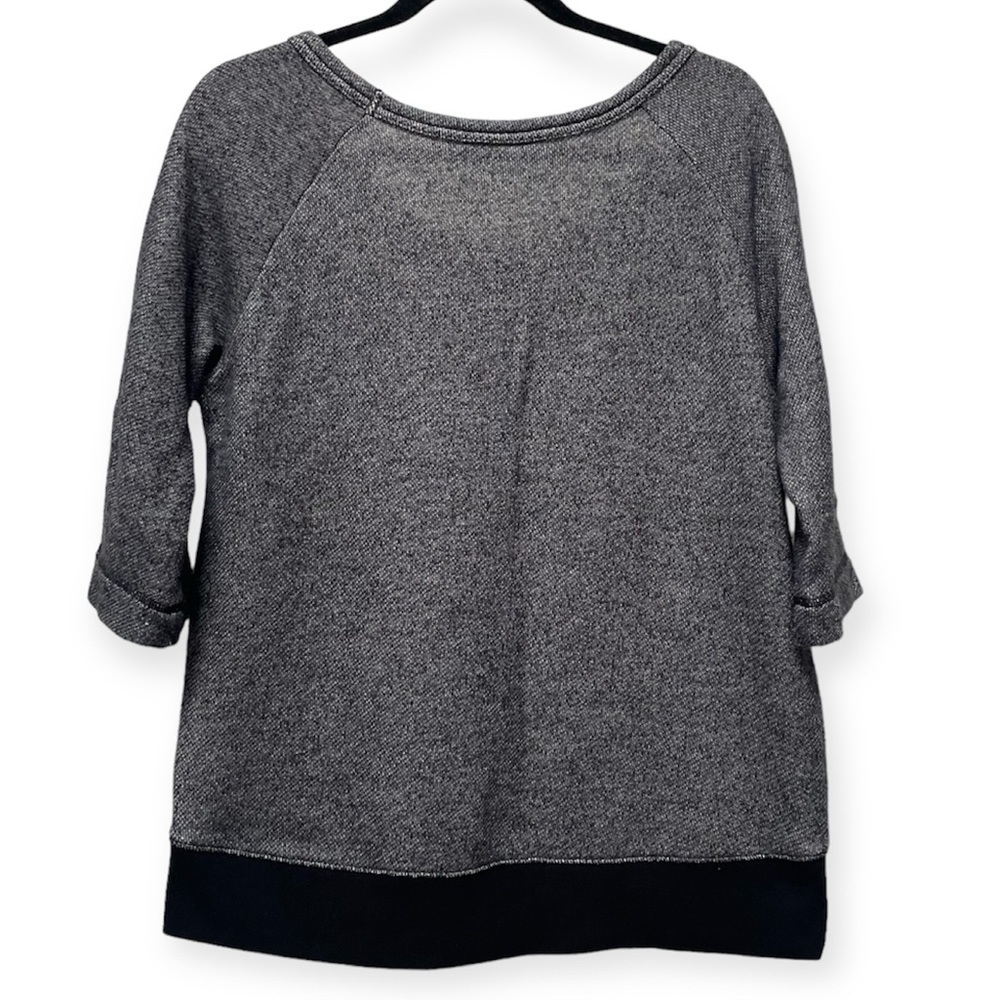 Victoria's Secret Boat Neckline 3/4 Sleeves Sequined Gray Sweatshirt Size XS - Picture 3 of 10